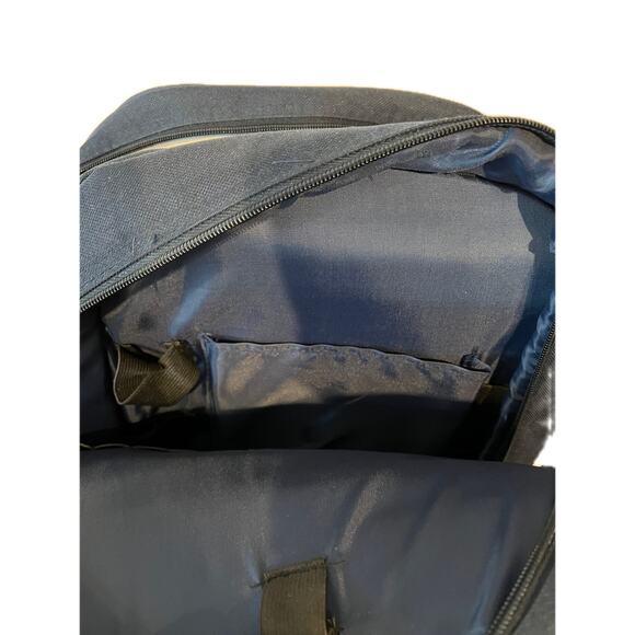 Blue Canvas Polyester Computer Travel Backpack - Picture 4 of 6